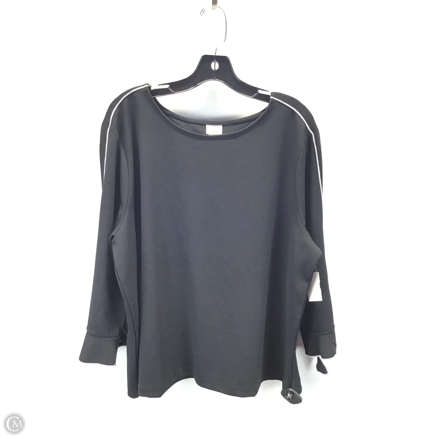 Blouse Long Sleeve By Chicos In Black & White, Size: 2x
