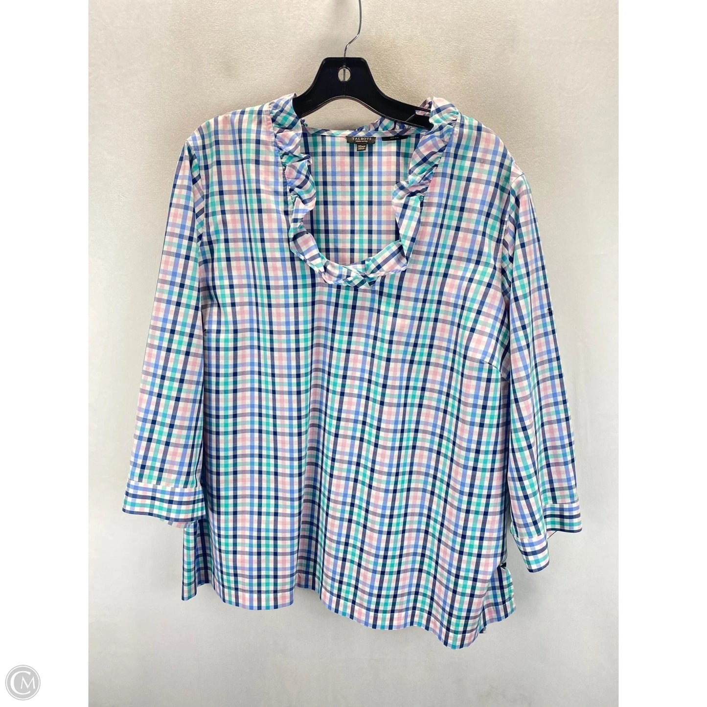 Blouse 3/4 Sleeve By Talbots In Multi-colored, Size: 1x