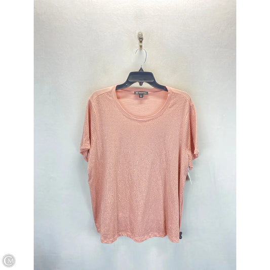 Top Short Sleeve By Inc In Pink, Size: 1x