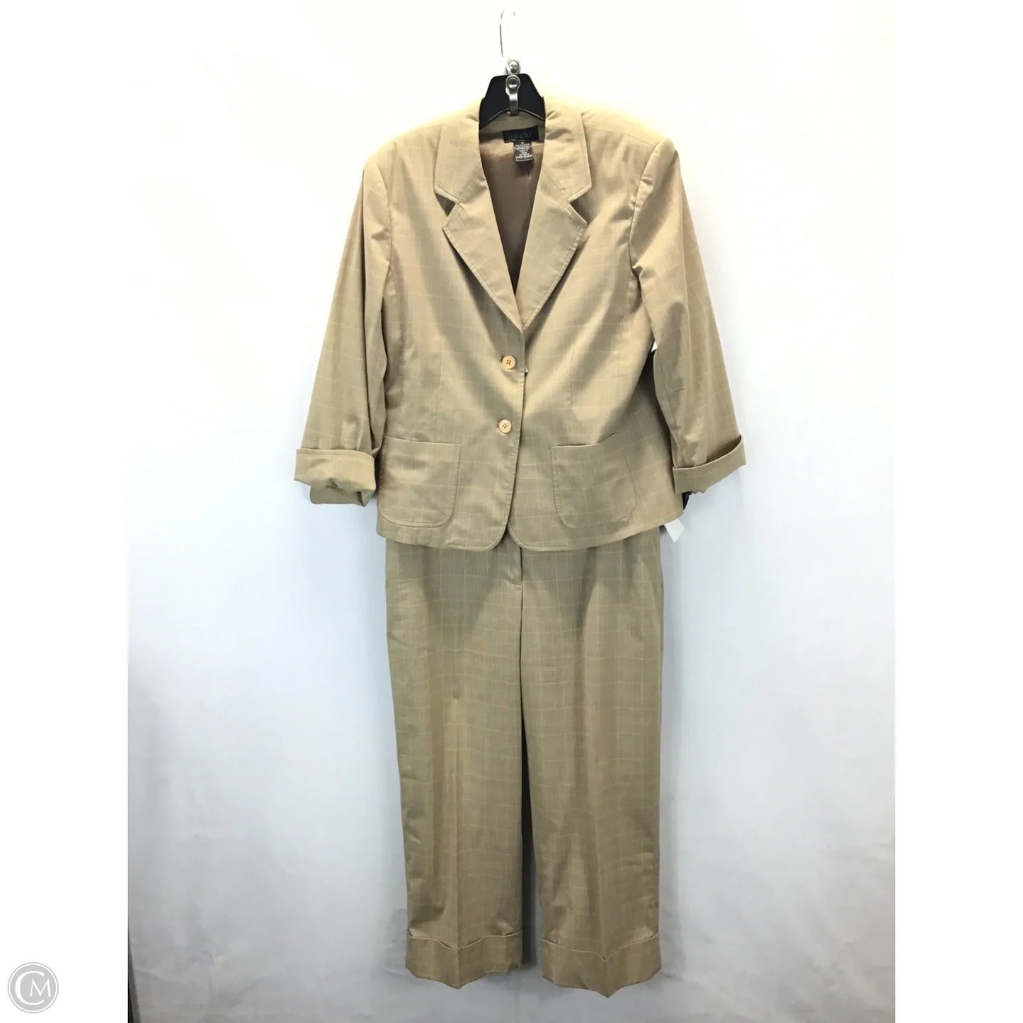 Pants Suit 2pc By Rafaella In Brown & Pink, Size: L