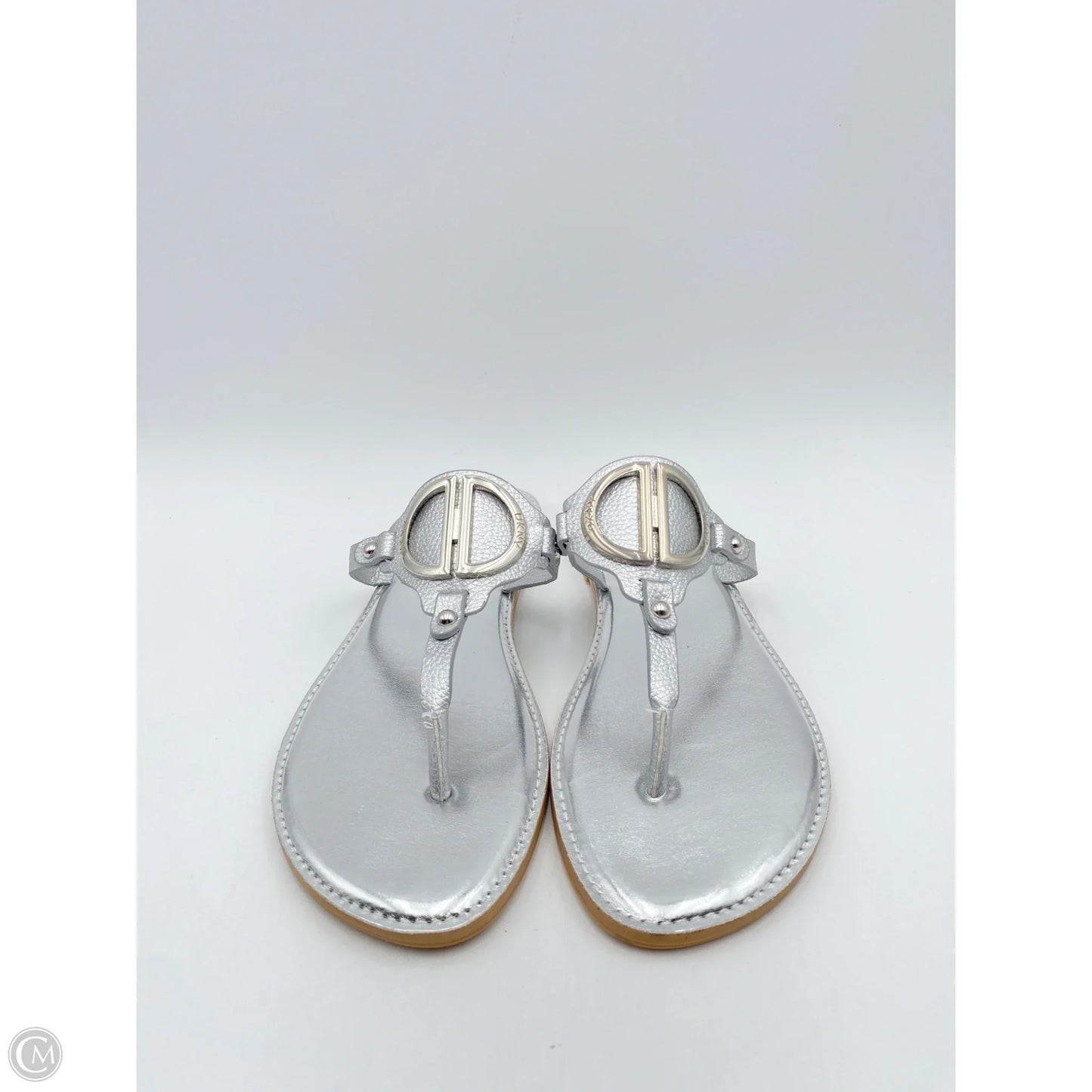 Sandals Flats By Dkny In Silver, Size: 8