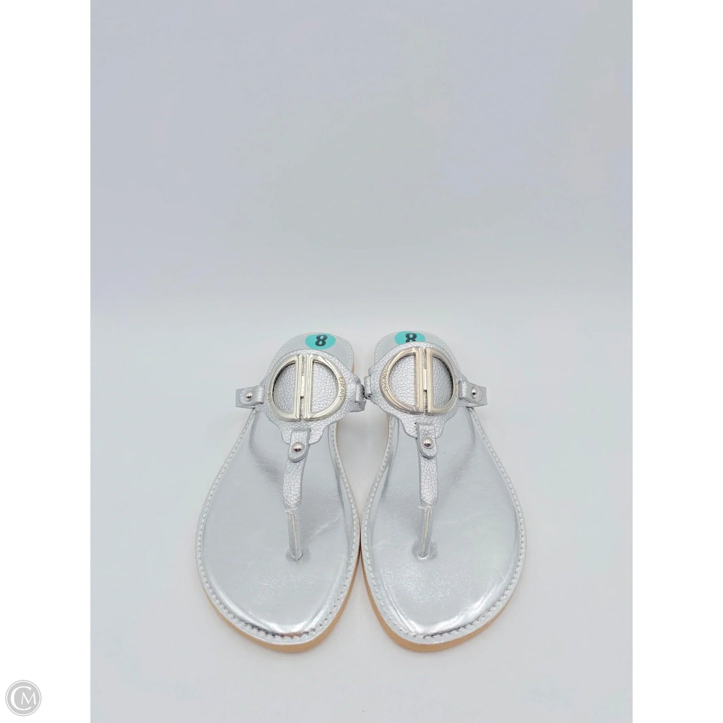 Sandals Flats By Dkny In Silver, Size: 8
