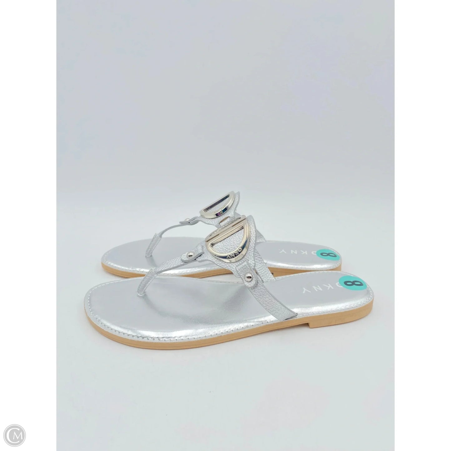 Sandals Flats By Dkny In Silver, Size: 8