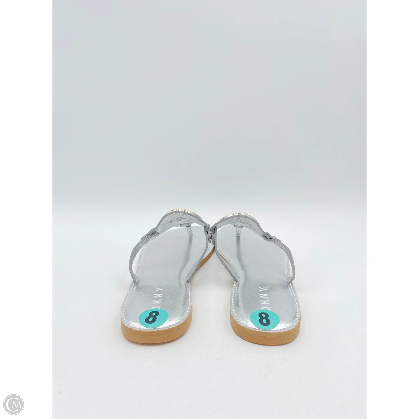 Sandals Flats By Dkny In Silver, Size: 8