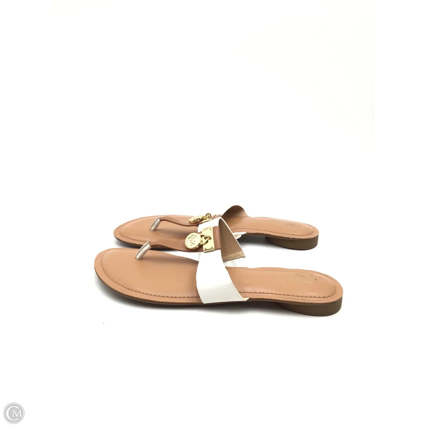 Sandals Flats By Michael By Michael Kors In Cream & Tan, Size: 8