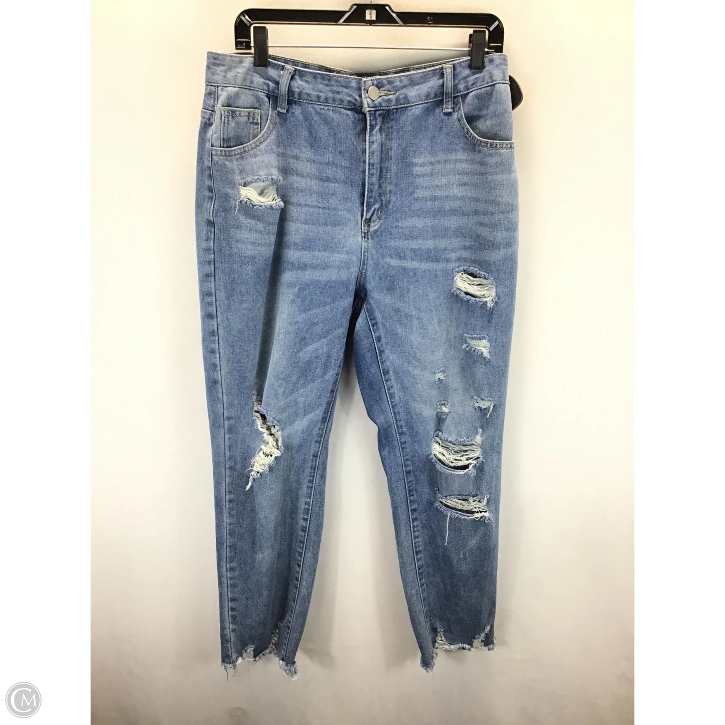Jeans Straight By Shein In Blue Denim, Size: 12