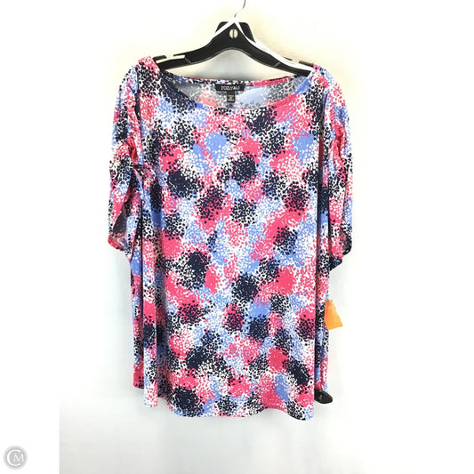 Top Short Sleeve By Roz And Ali In Mauve, Size: 2x