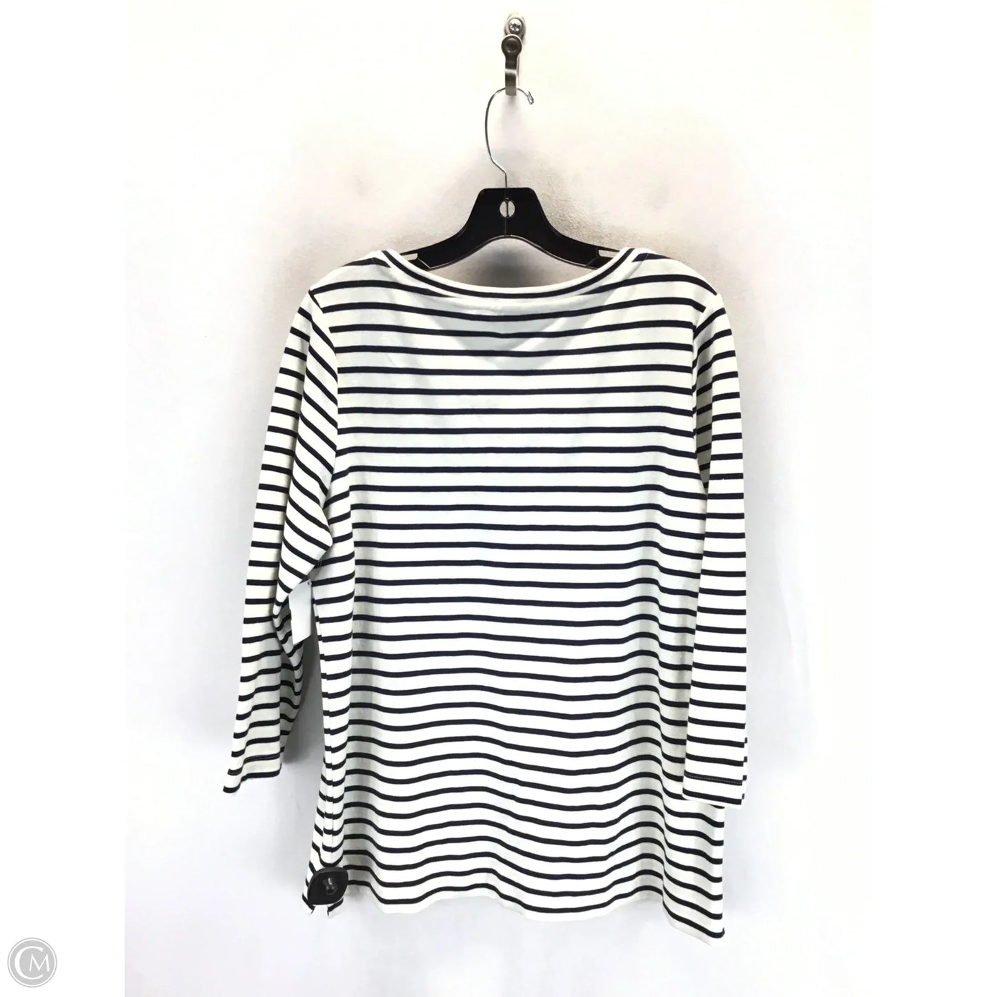 Sweater By Lands End In Blue & White, Size: L