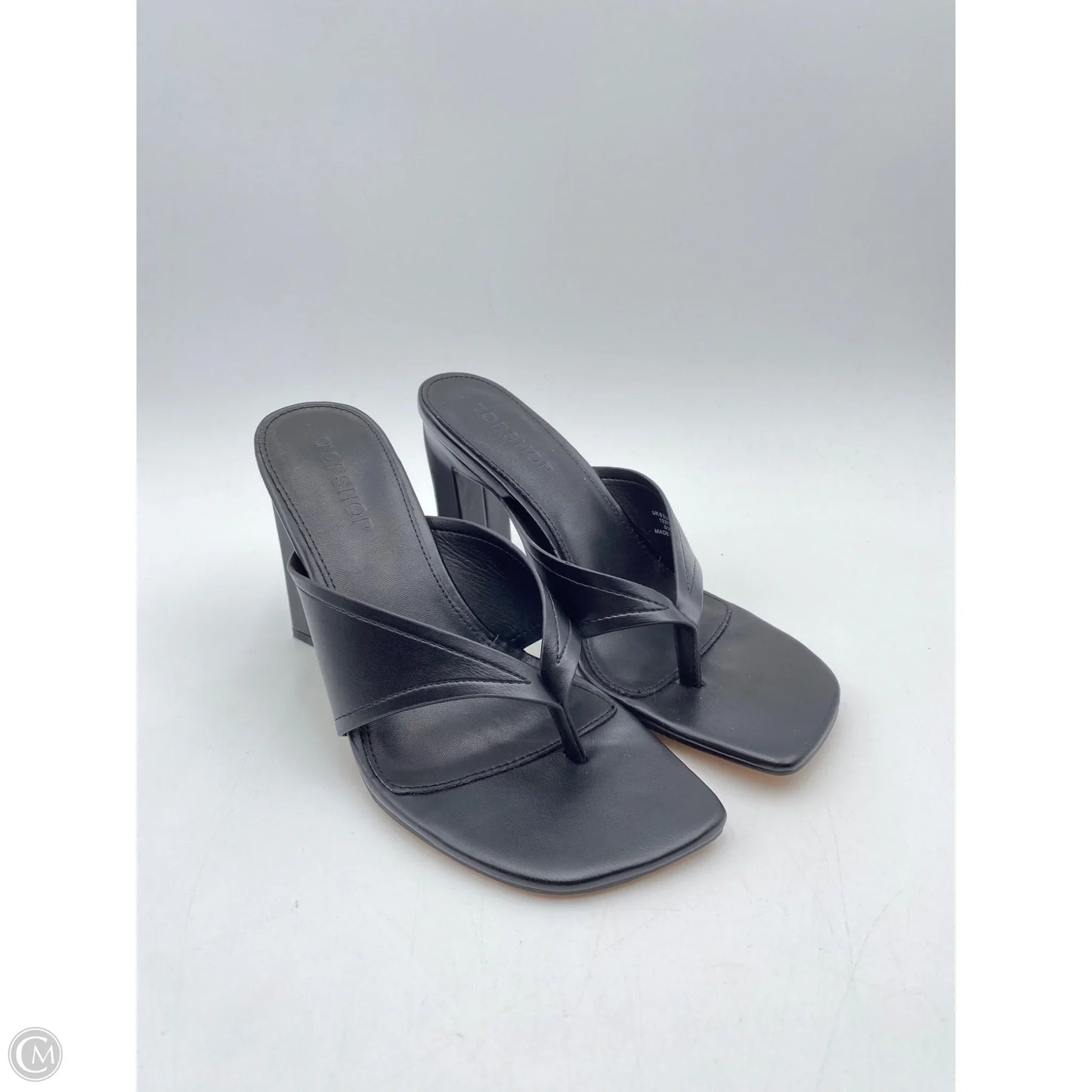 Sandals Heels Block By Topshop In Black, Size: 9