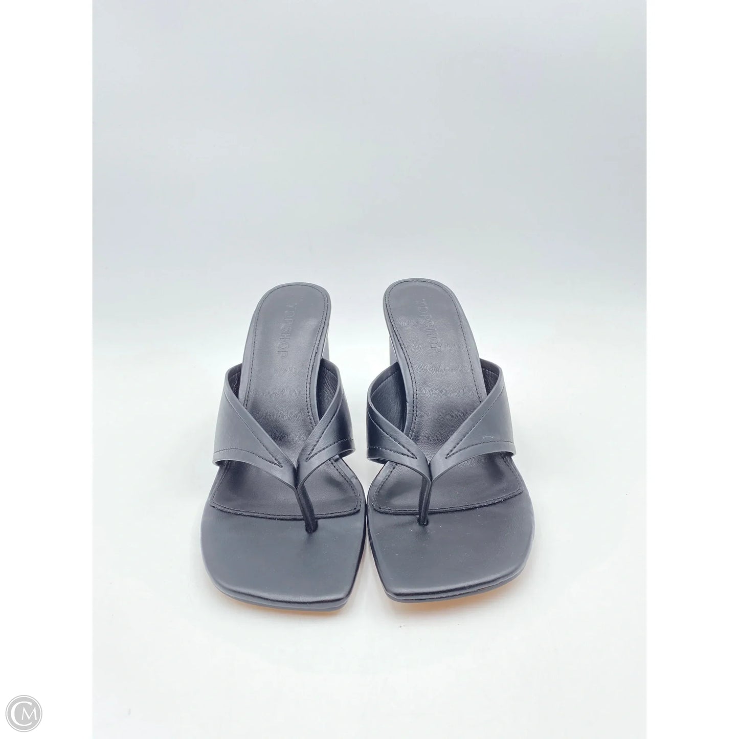 Sandals Heels Block By Topshop In Black, Size: 9