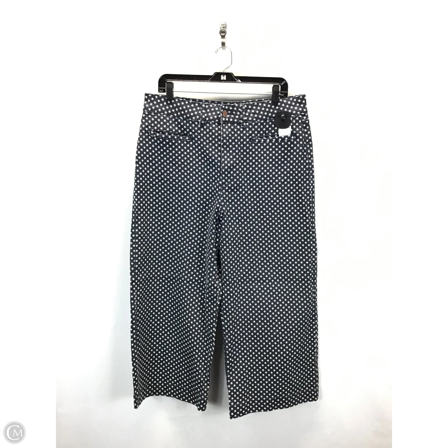 Pants Cropped By Venus In Blue & White, Size: 16