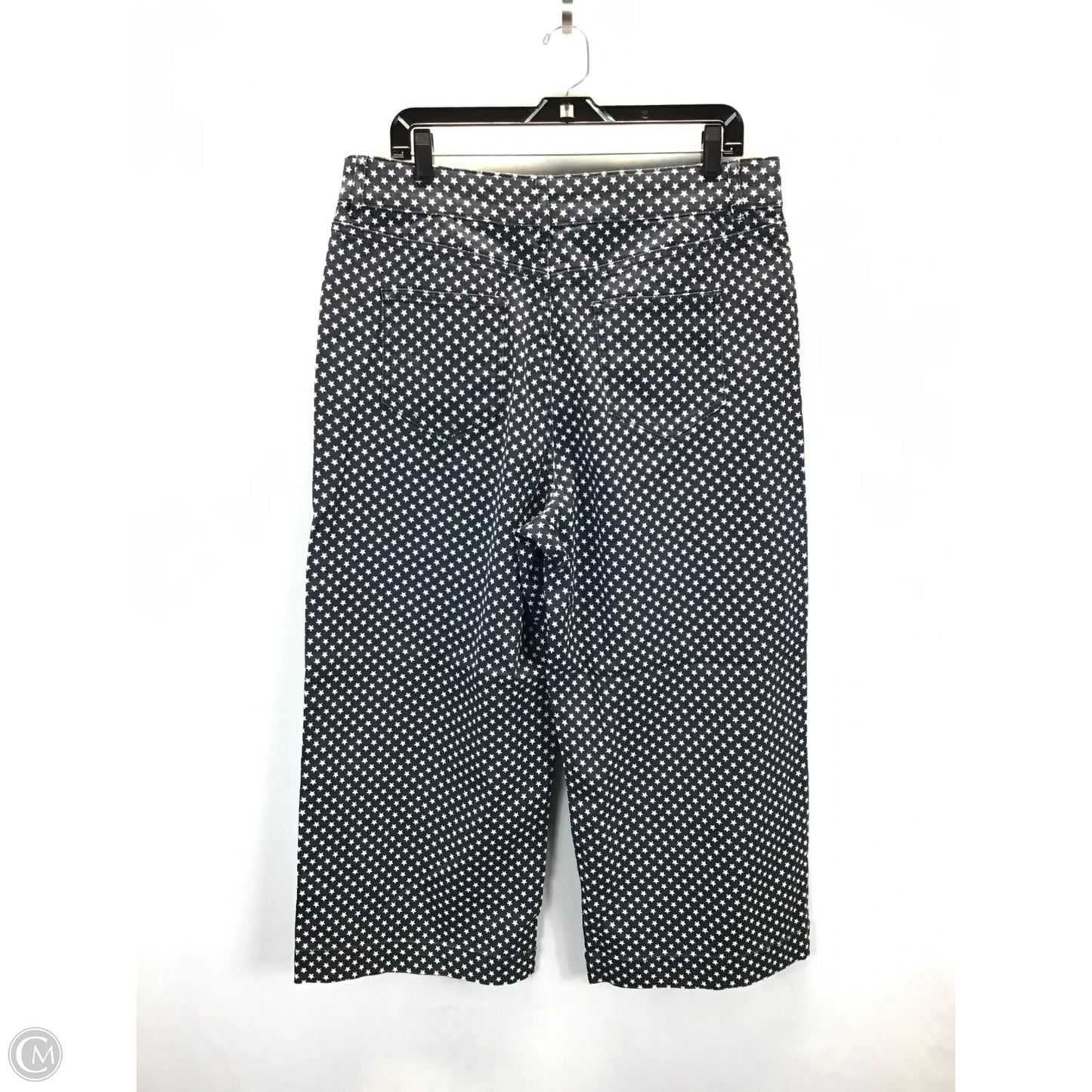 Pants Cropped By Venus In Blue & White, Size: 16