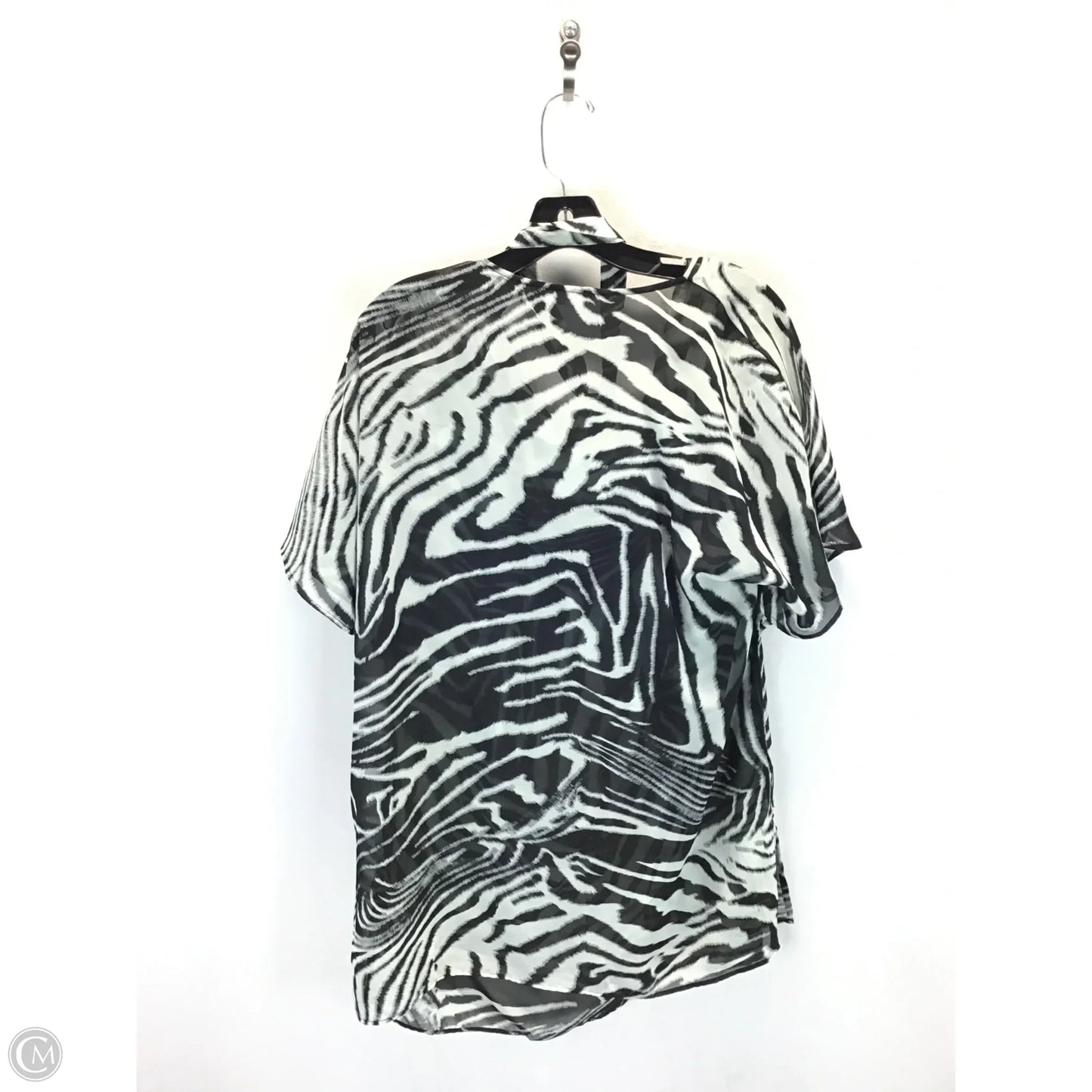 Tunic 3/4 Sleeve By New York And Co In Black & Cream, Size: L