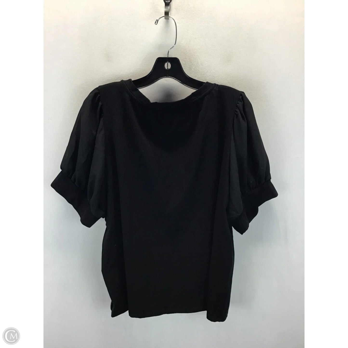 Top Short Sleeve By Eloquii In Black, Size: 18