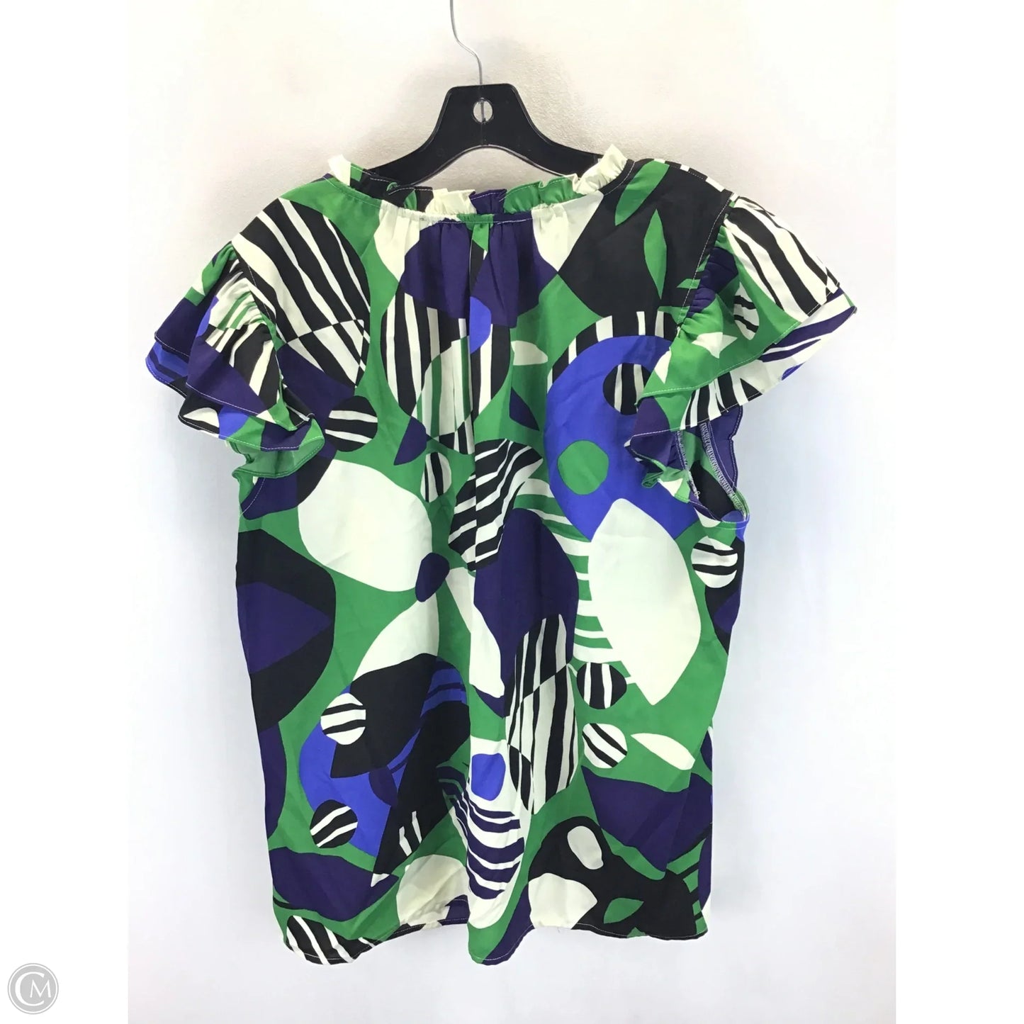 Top Short Sleeve By Sugar Lips In Blue & Green, Size: 2x