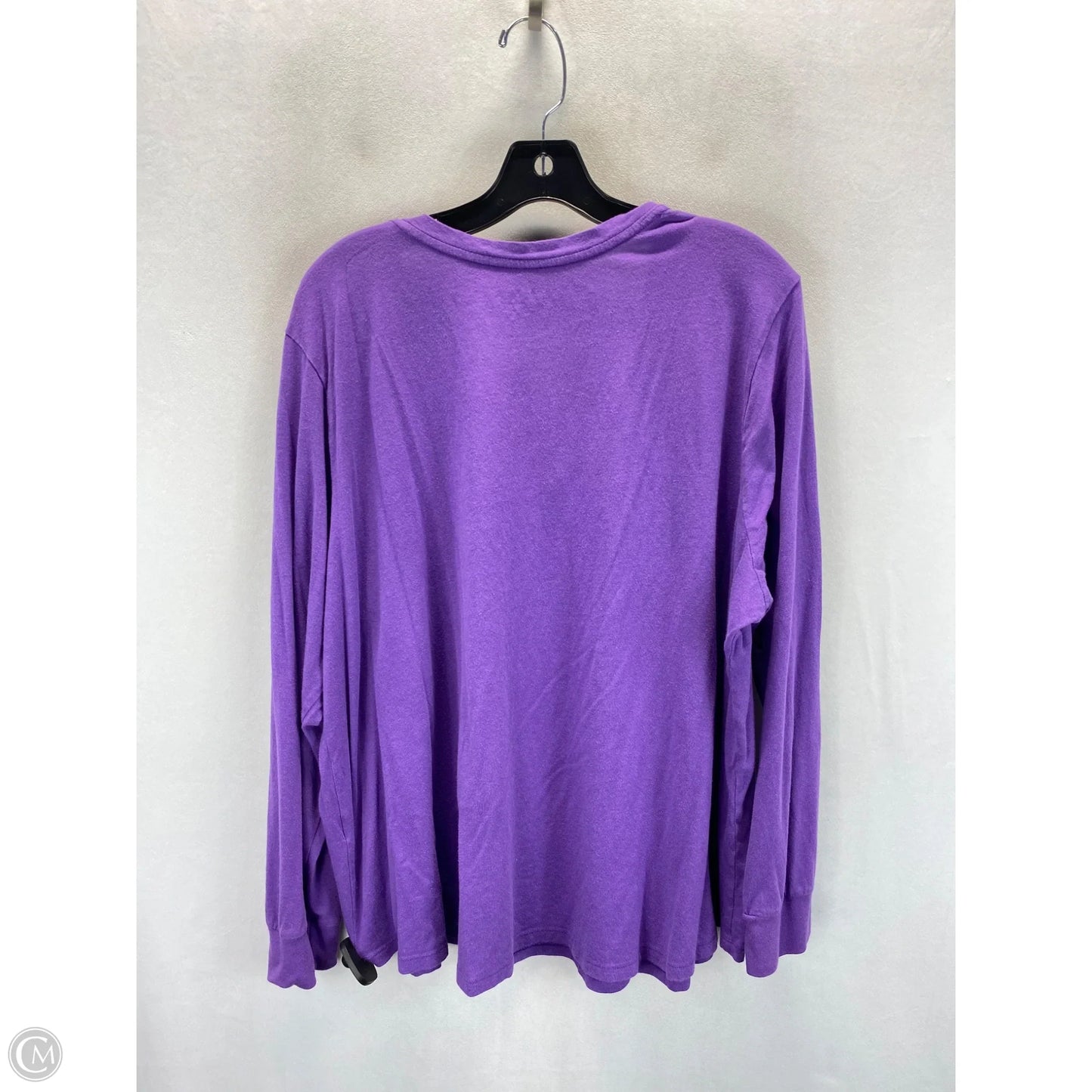 Top Long Sleeve Basic By Terra & Sky In Purple, Size: 3x