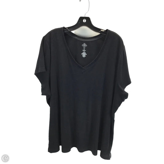 Top Short Sleeve Basic By Clothes Mentor In Black, Size: 3x