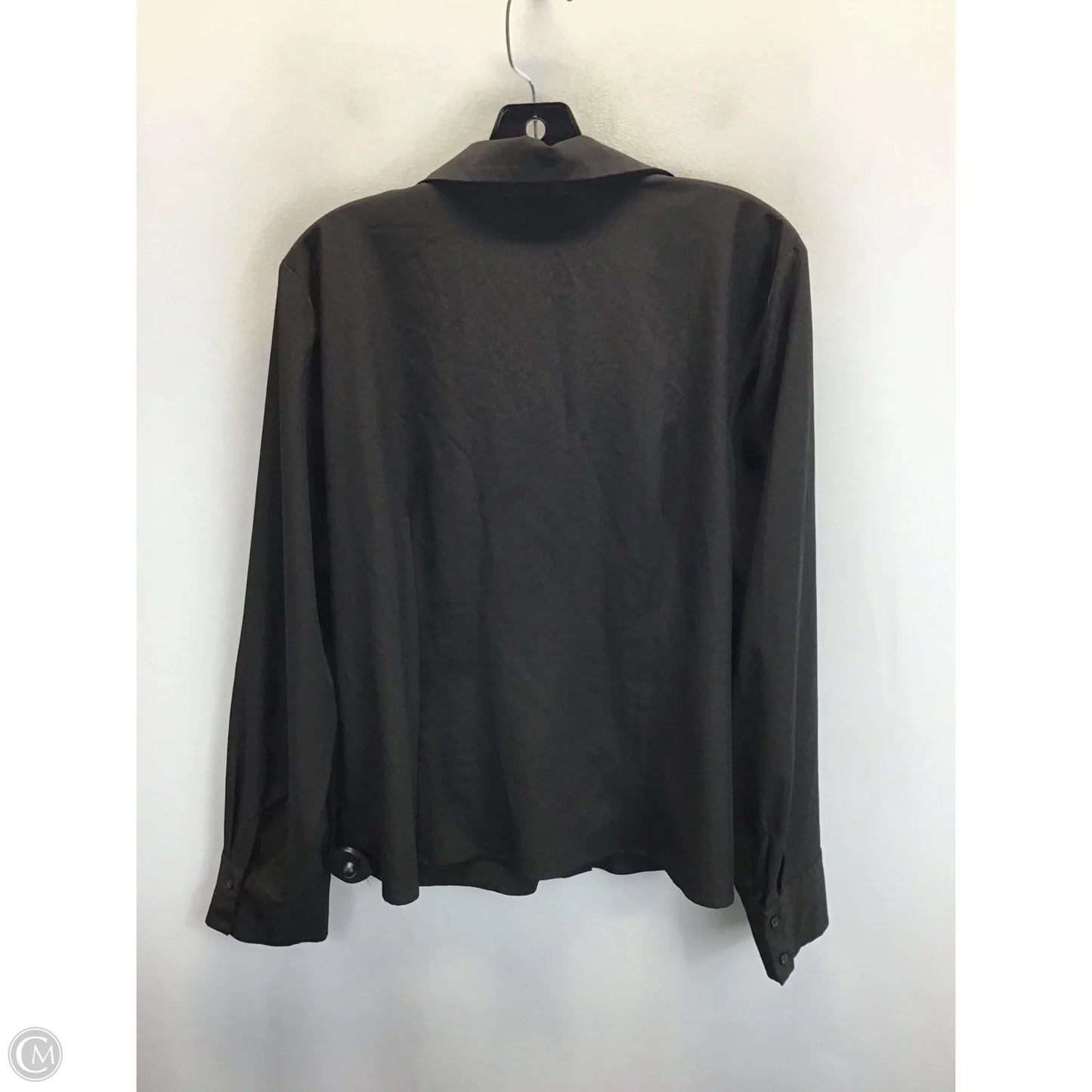 Top Long Sleeve By Calvin Klein In Black, Size: Xl