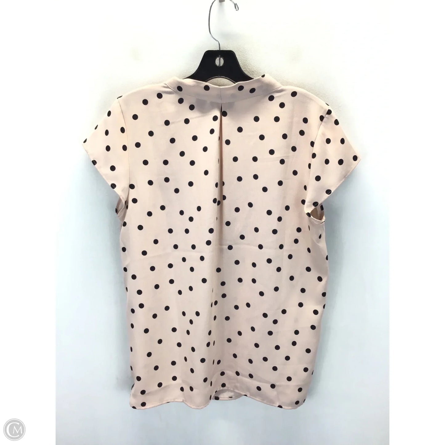 Top Short Sleeve By Halogen In Black & Pink, Size: M