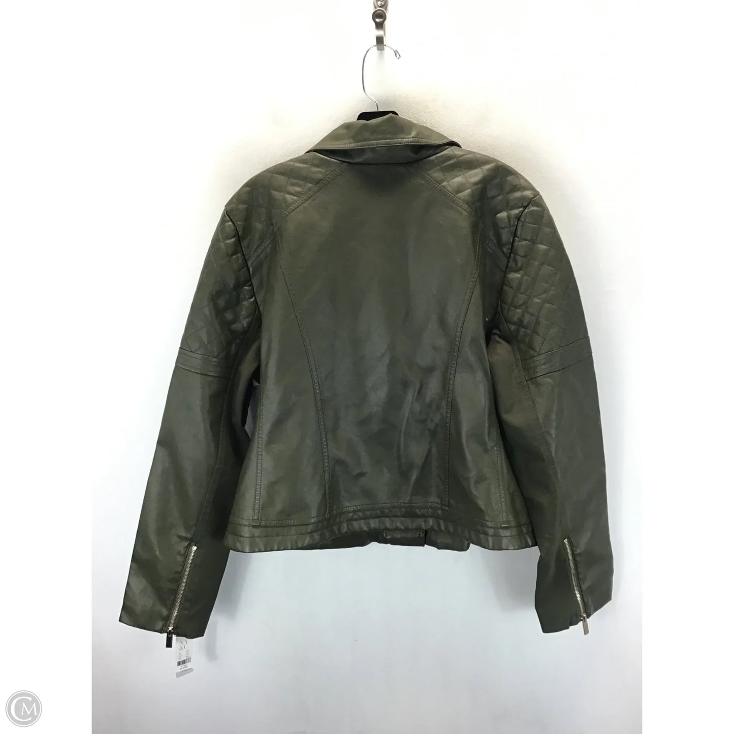 Jacket Moto By New York And Co In Green, Size: Xl