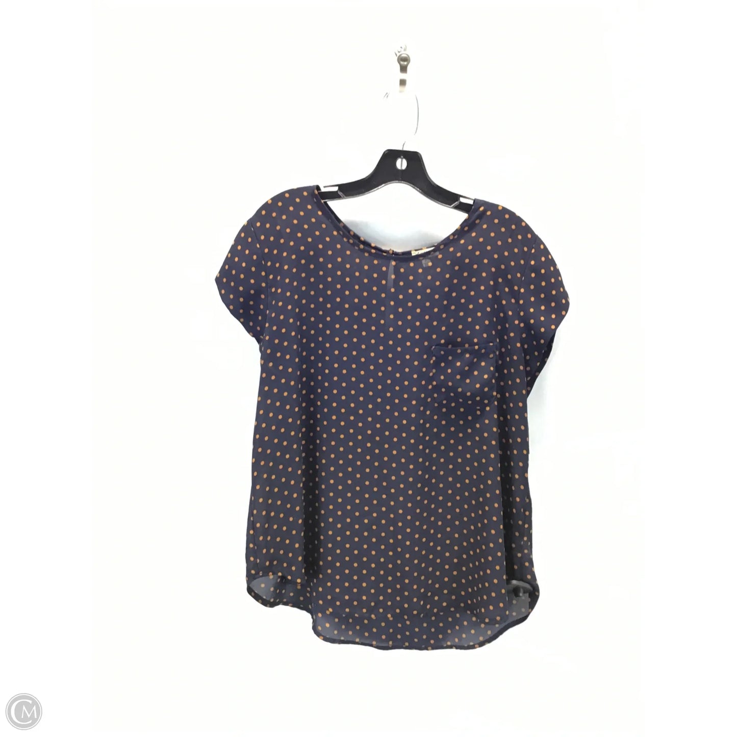 Top Short Sleeve By Lily White In Blue & Gold, Size: Xl