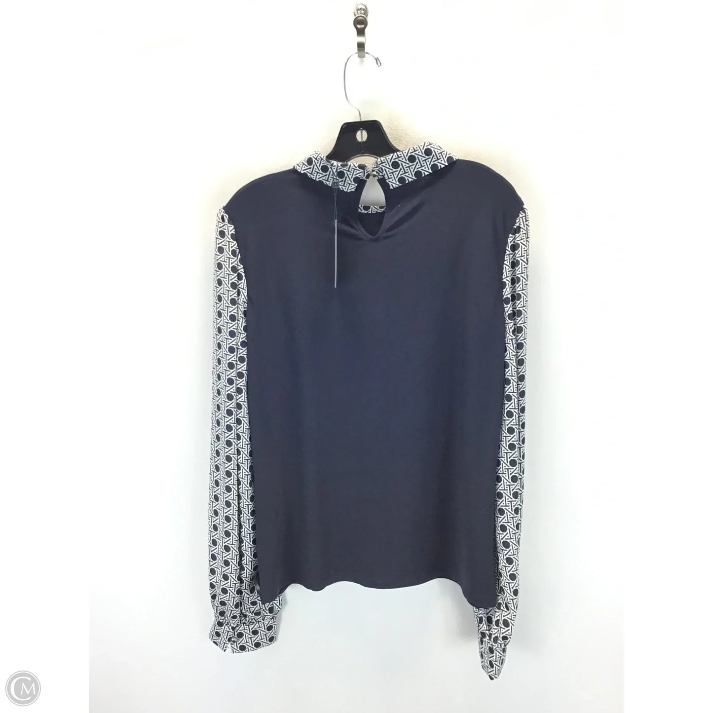 Top Long Sleeve By Tommy Hilfiger In Blue & White, Size: L