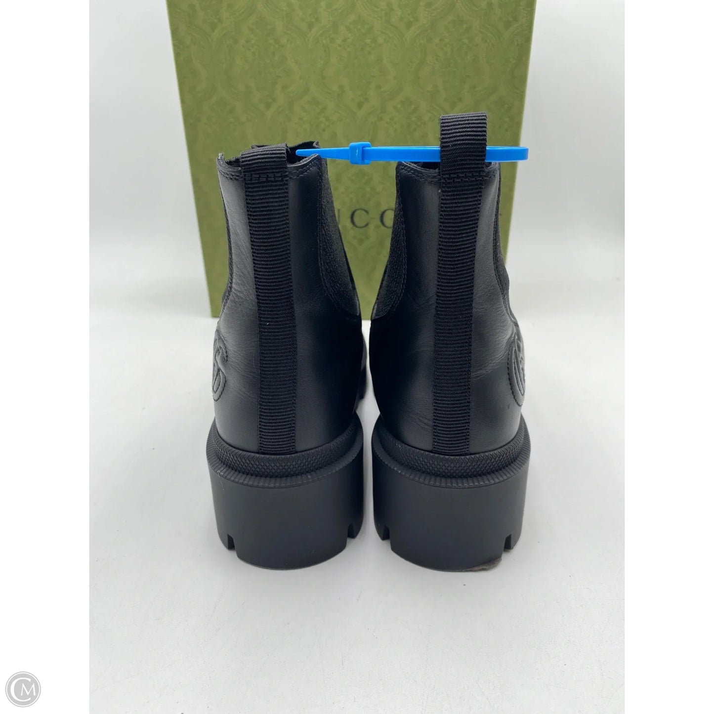 Boots Luxury Designer By Gucci In Black, Size: 8