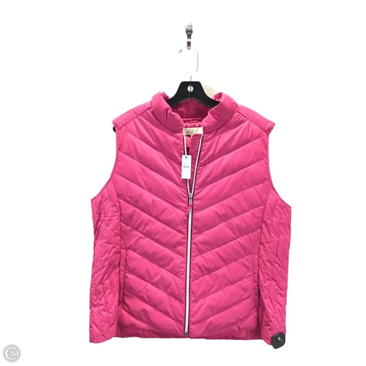 Vest Puffer & Quilted By Talbots In Pink, Size: Xl