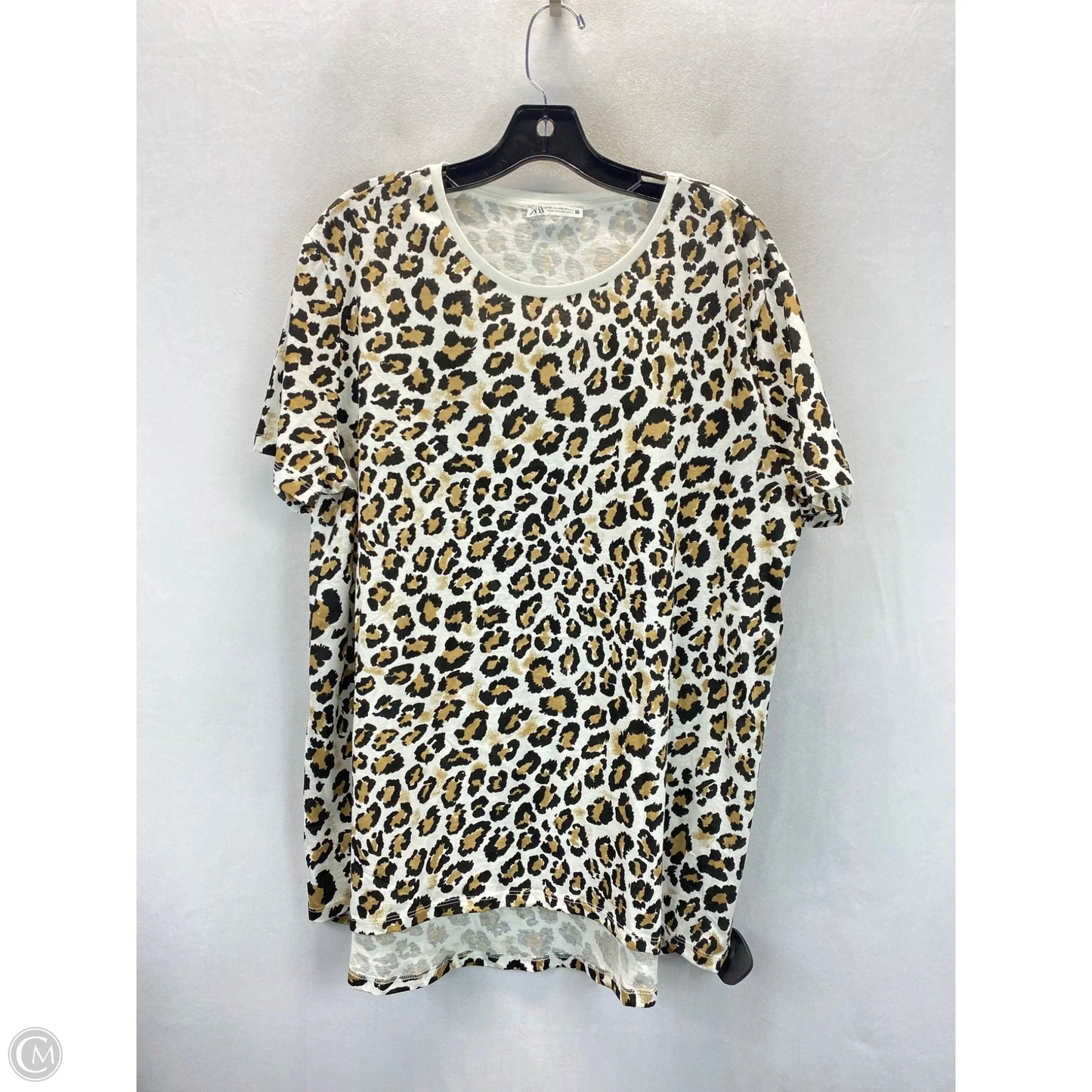 Top Short Sleeve By Zara In Animal Print, Size: Xxl