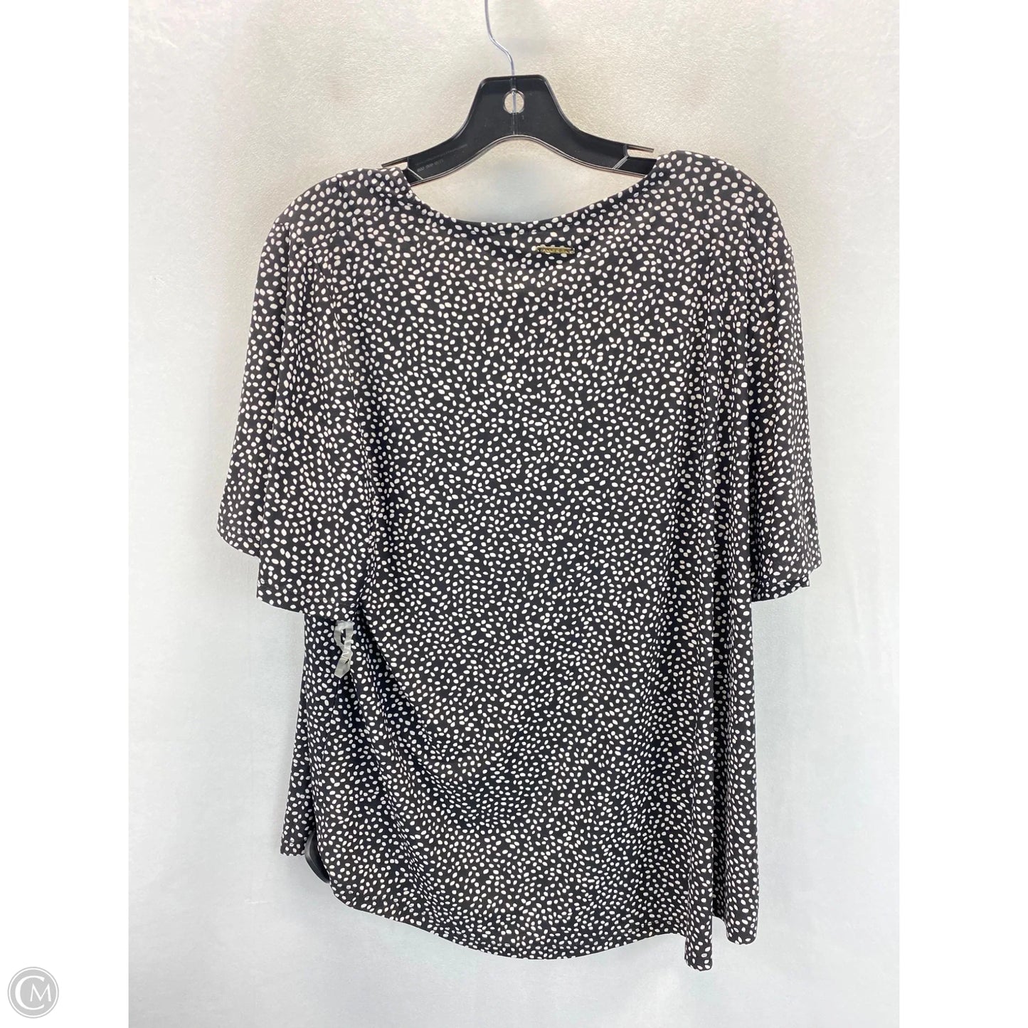 Top Short Sleeve By Anne Klein In Black & Cream, Size: 1x