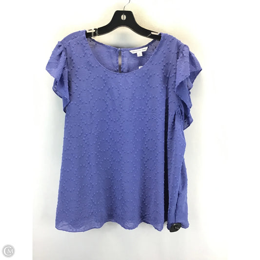Top Short Sleeve By Zac And Rachel In Blue, Size: 2x