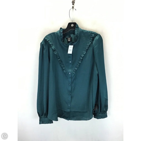 Top Long Sleeve By Ann Taylor In Teal, Size: Xl
