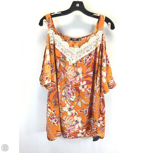 Top Short Sleeve By Clothes Mentor In Floral Print, Size: 2x