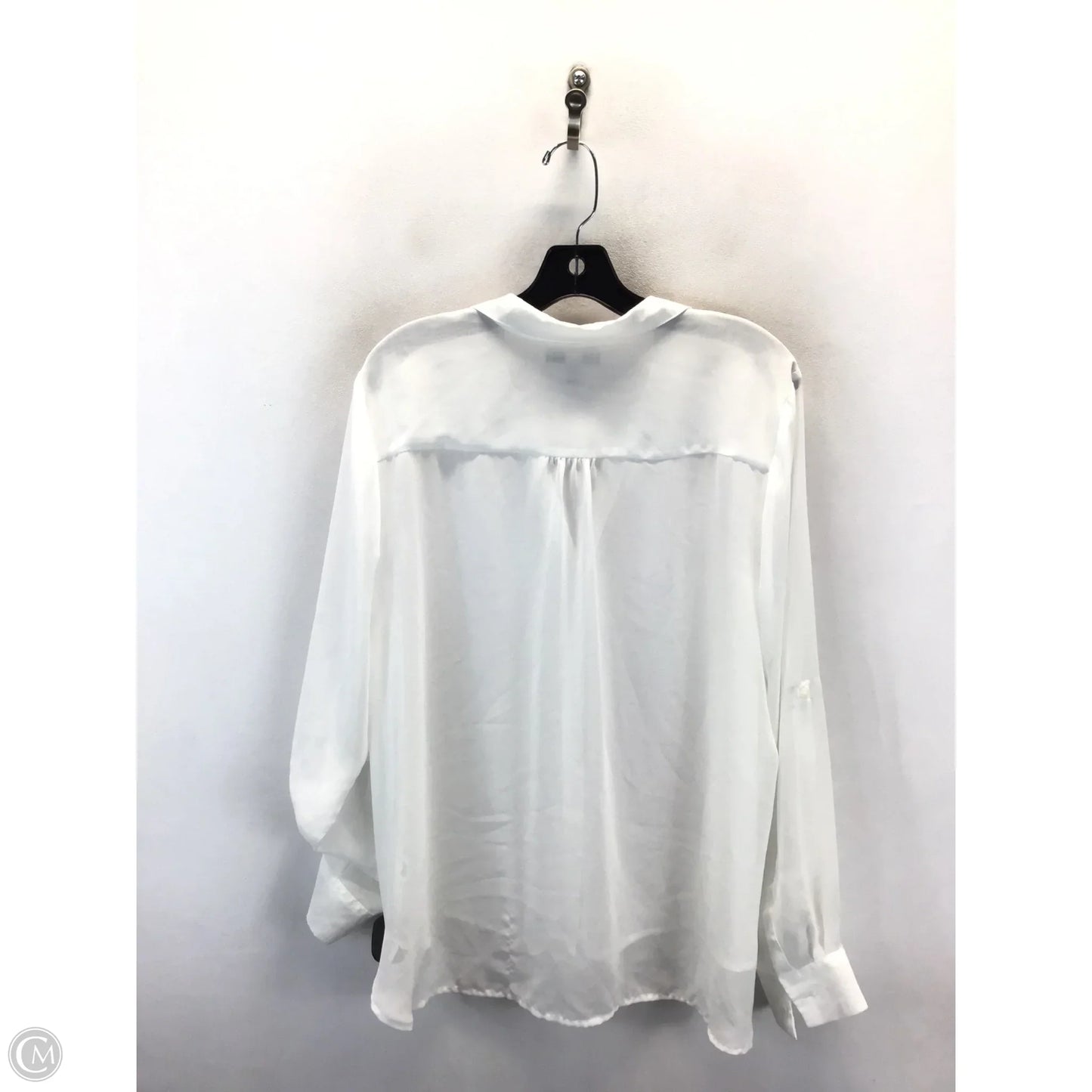 Top Long Sleeve By Dana Buchman In White, Size: Xl