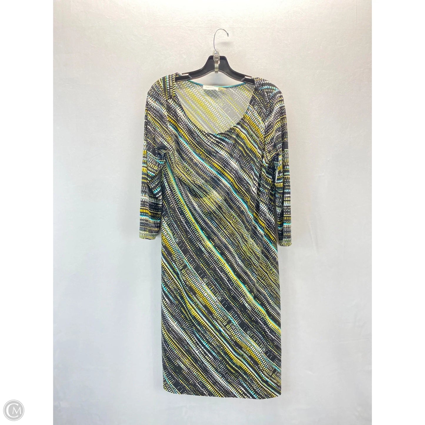 Dress Casual Midi By Calvin Klein In Multi-colored, Size: 14