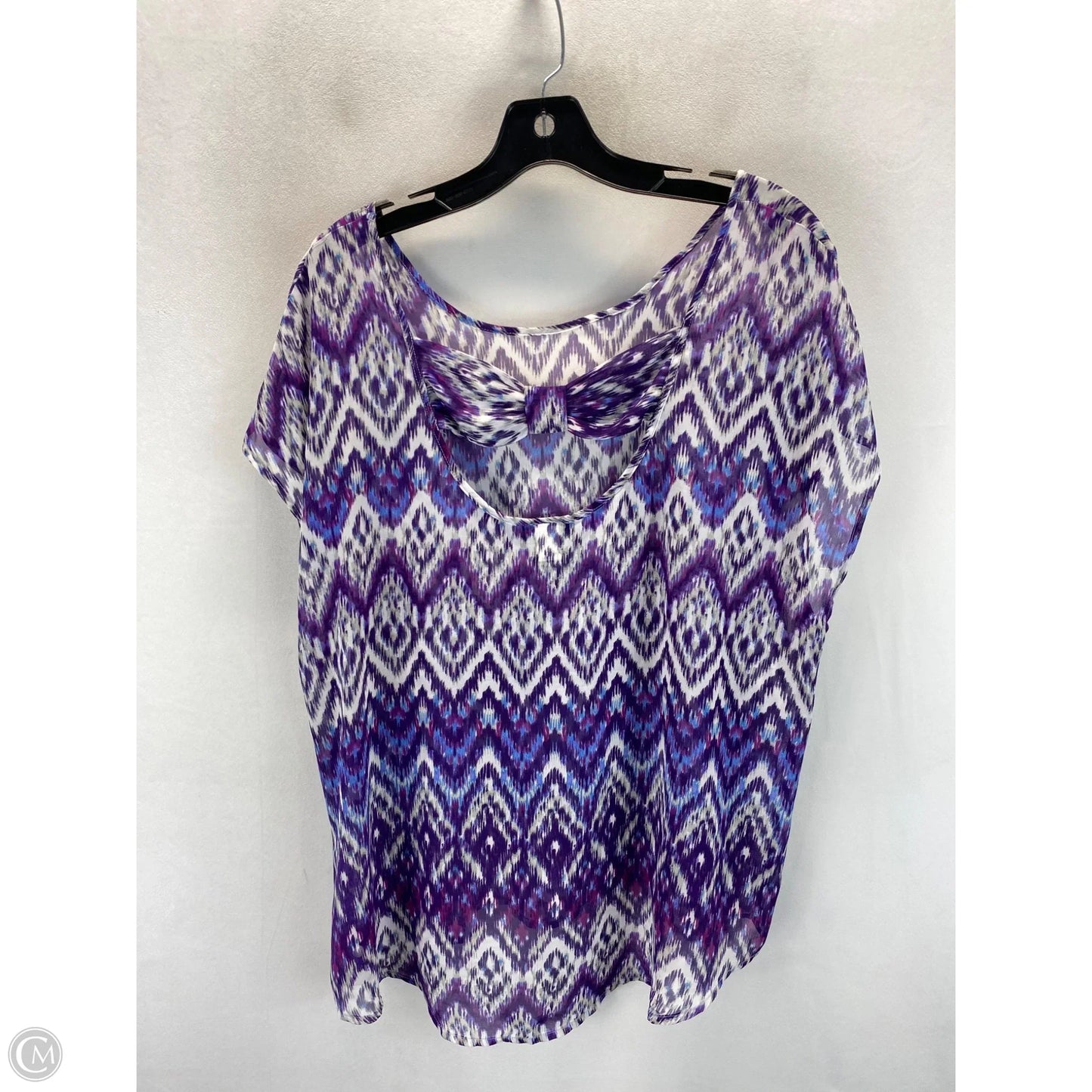 Top Short Sleeve By Torrid In Purple & White, Size: M