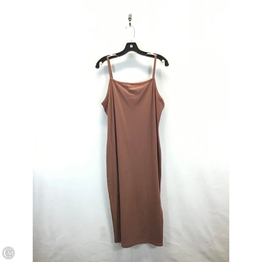 Dress Casual Midi By Wild Fable In Brown, Size: Xxl