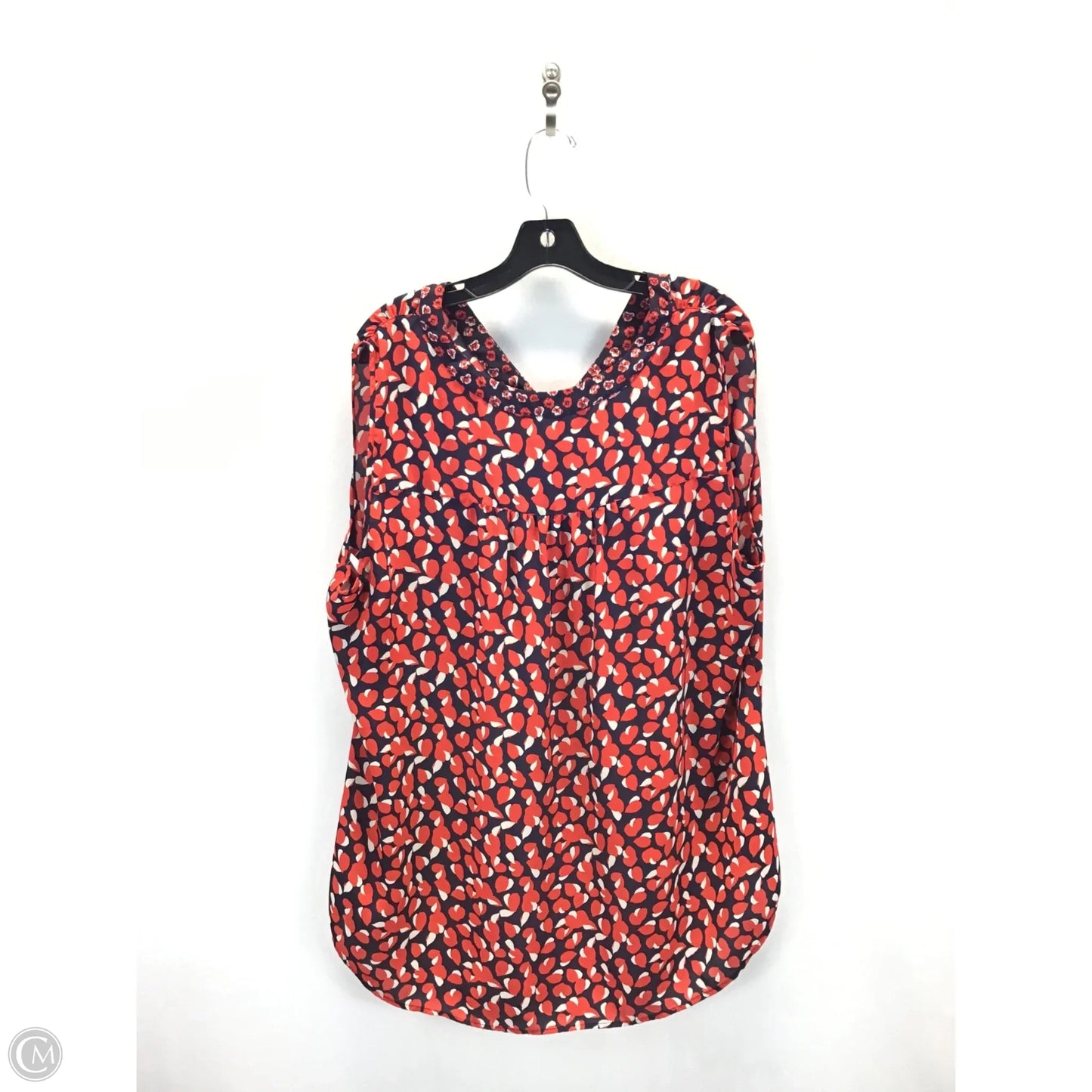 Top Sleeveless By Tahari By Arthur Levine In Red & White, Size: 2x