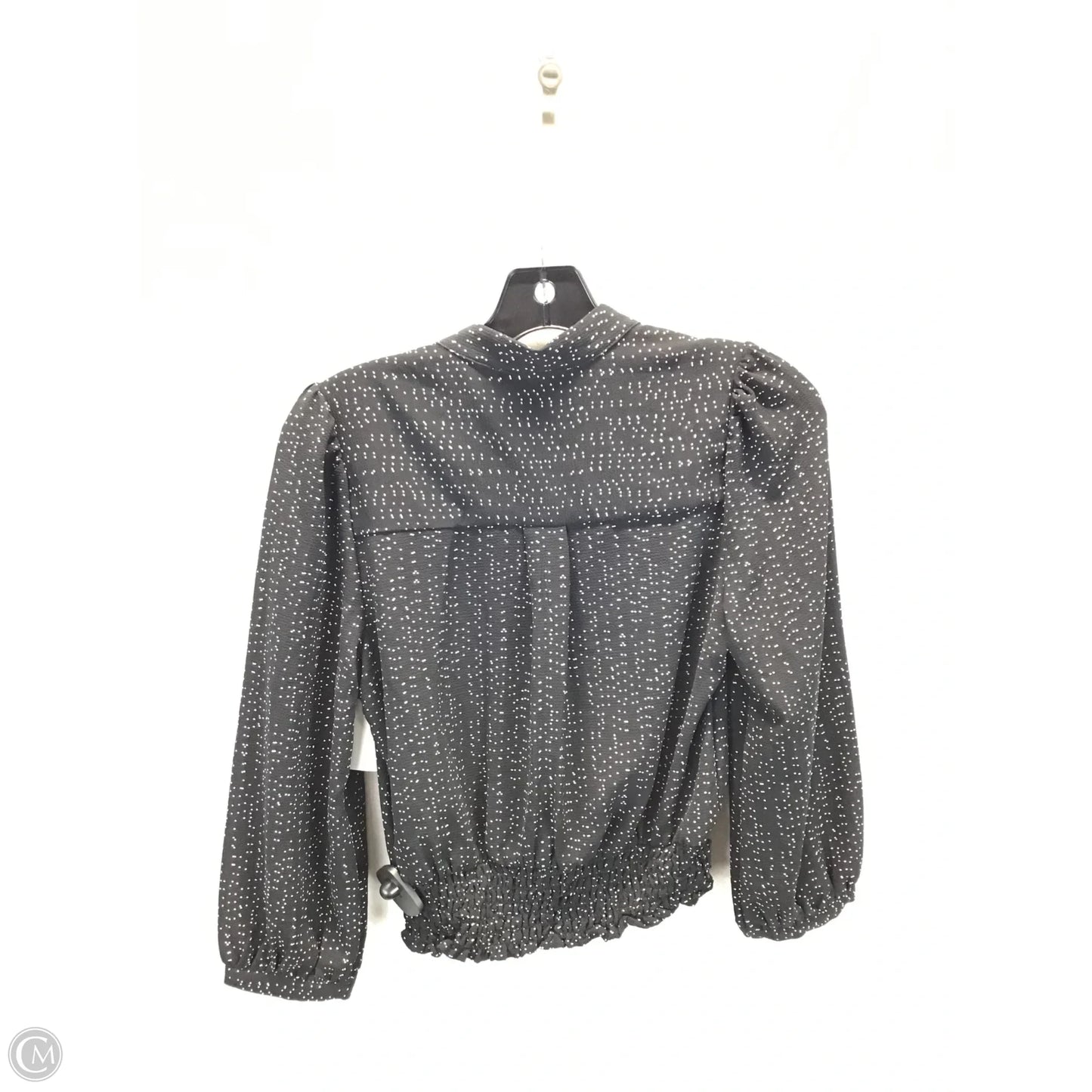 Top Long Sleeve By Monteau In Black & White, Size: M