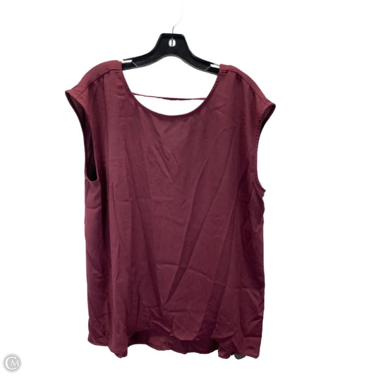 Top Sleeveless By Halogen In Maroon, Size: 1x