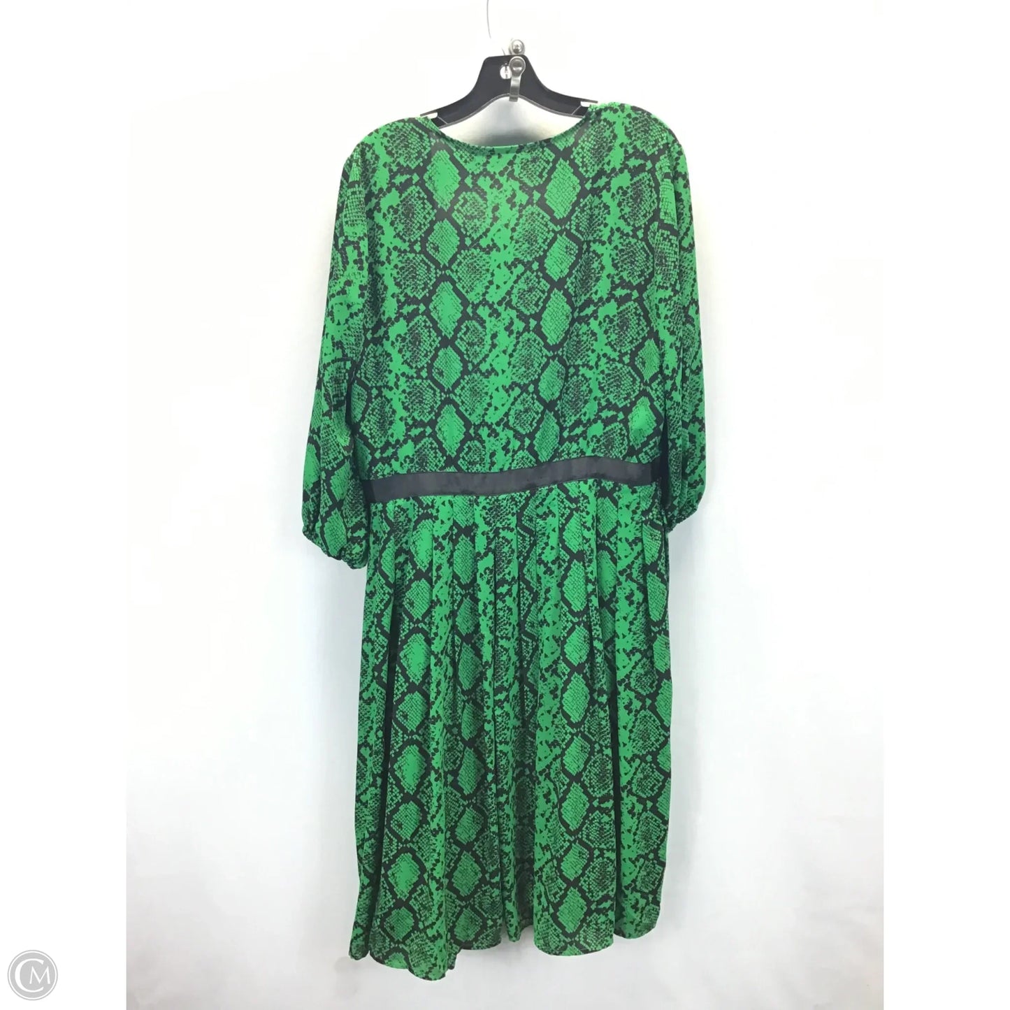 Dress Casual Midi By New York And Co In Black & Green, Size: L