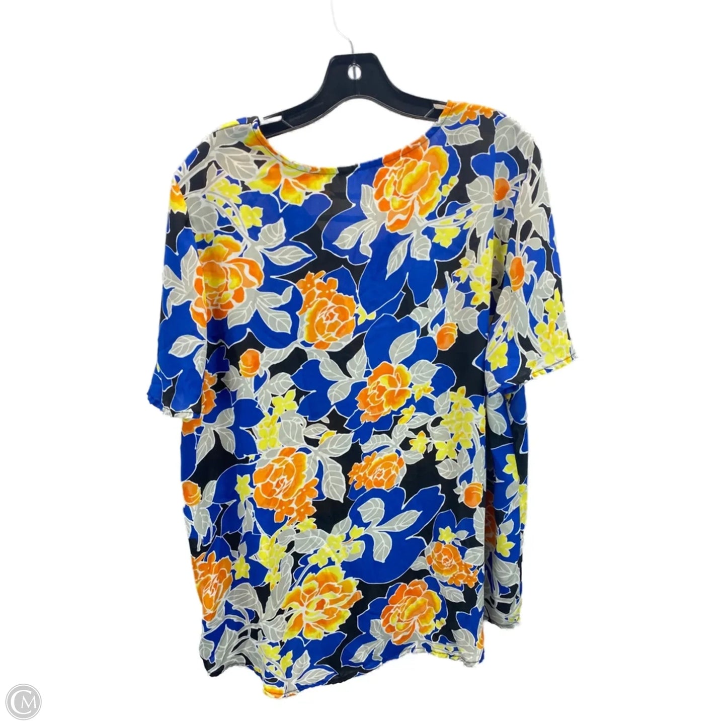 Top Short Sleeve By Cato In Floral Print, Size: 2x