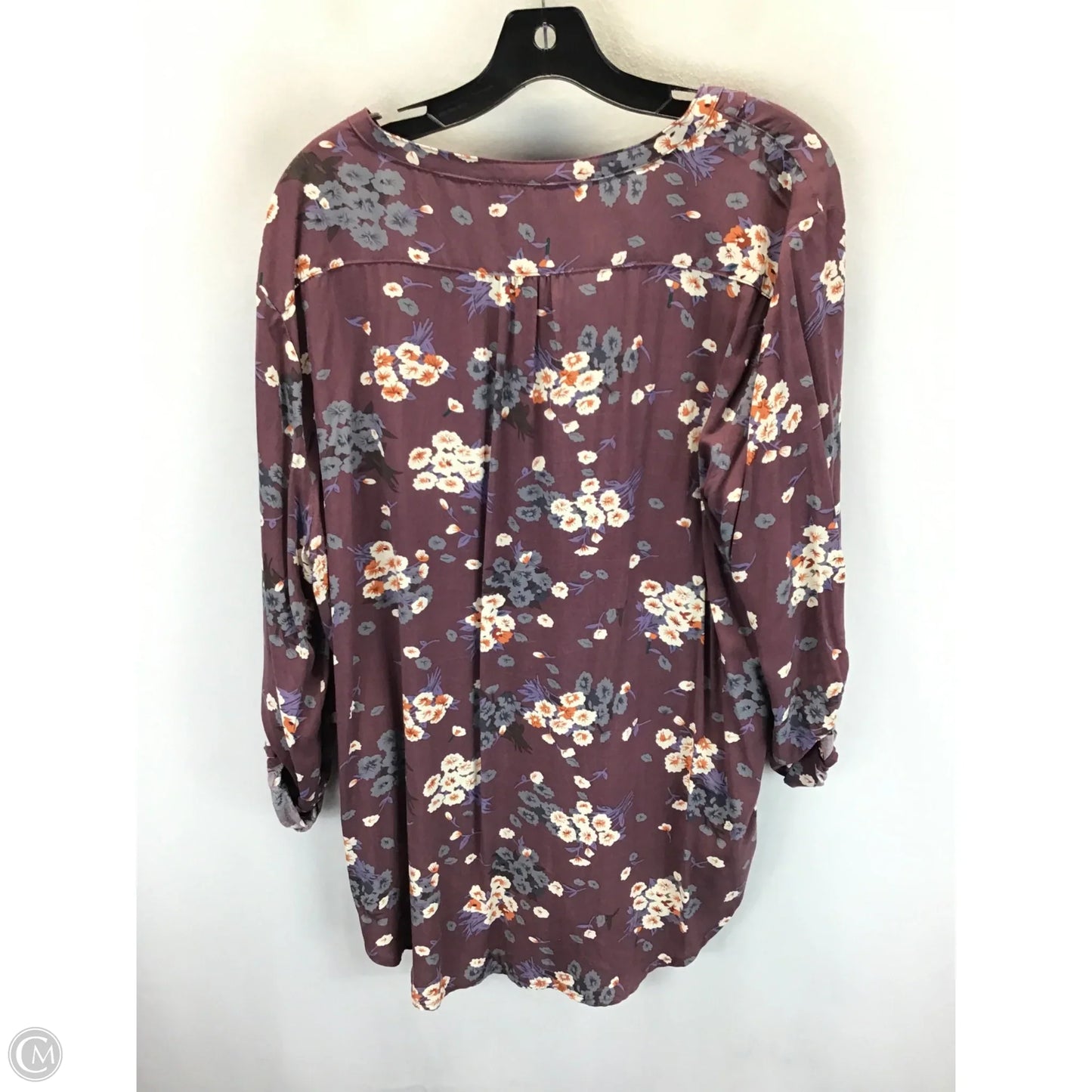 Top 3/4 Sleeve By Fun 2 Fun In Purple, Size: Xxl