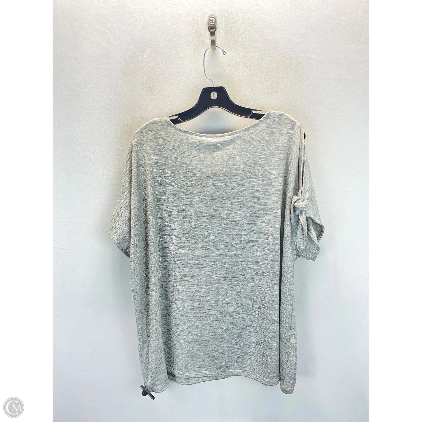 Top Short Sleeve By Calvin Klein In Silver, Size: 1x