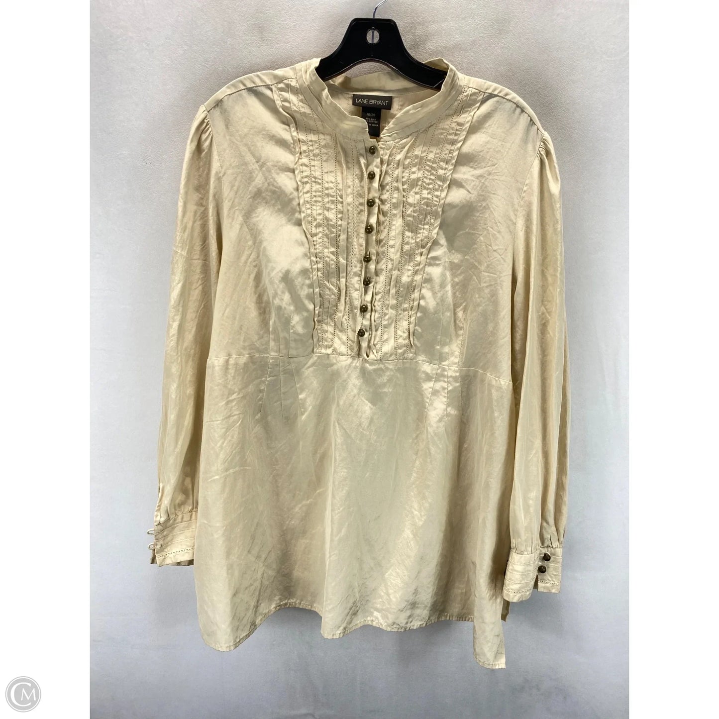 Top Long Sleeve By Lane Bryant In Beige, Size: 1x
