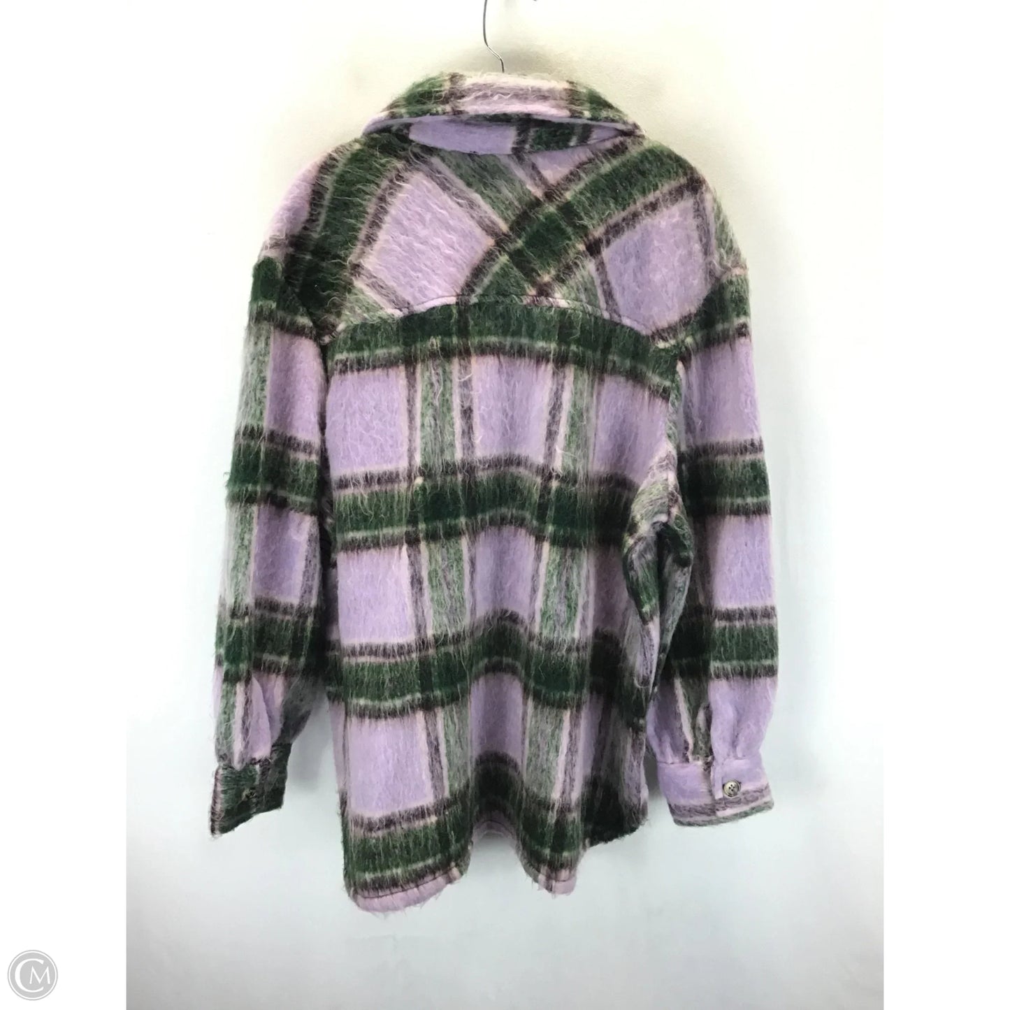 Coat Faux Fur & Sherpa By Fashion To Figure In Plaid Pattern, Size: Xl