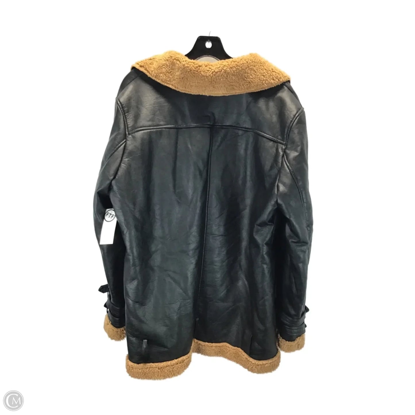Jacket Faux Fur & Sherpa By Fashion To Figure In Black & Brown, Size: Xl