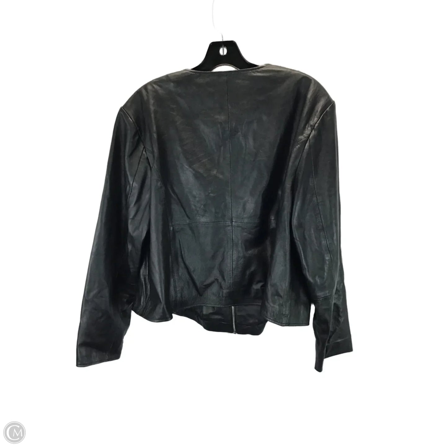 Jacket Leather By Jessica London In Black, Size: 20
