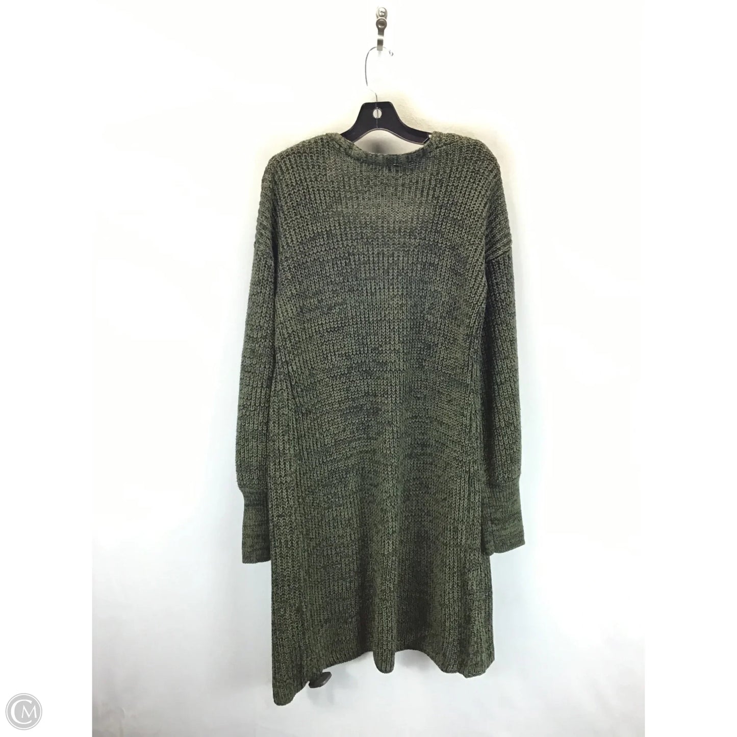 Sweater Cardigan By Time And Tru In Black & Green, Size: L