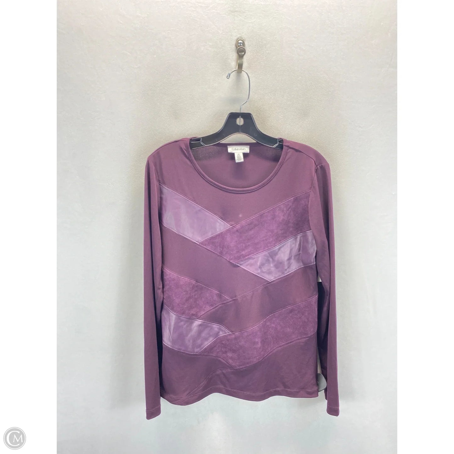 Top Long Sleeve By Calvin Klein In Purple, Size: M